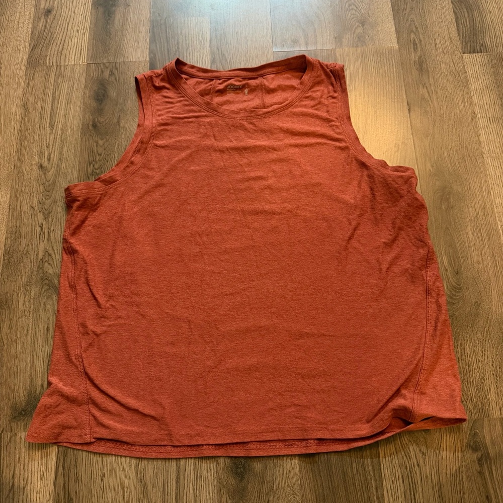 Jockey EverActive High Neck Tank Top Rust Orange Sz L